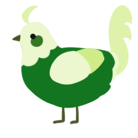 A leaf and apple chicken with a head pattern