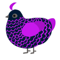 A tumblr and amethyst chicken with a lace pattern