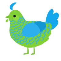 A grass and sky chicken with a lace pattern