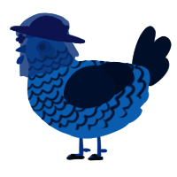 A sky and tumblr chicken with a lace pattern