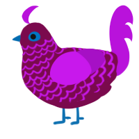 A wine and amethyst chicken with a lace pattern