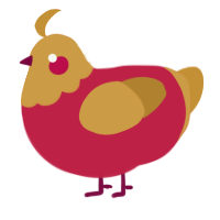 A crimson and gold chicken with a head pattern