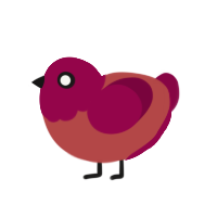 (unnamed), a red and maroon chicken with a head pattern