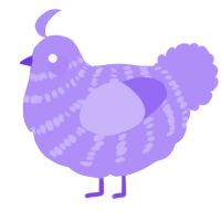 A lilac chicken with a bar pattern