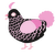 A sable and pink chicken with a lace pattern