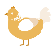 A honey and cream chicken with a neck-speckle pattern