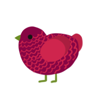 Raspberry Jam, a maroon and crimson chicken with a lace pattern