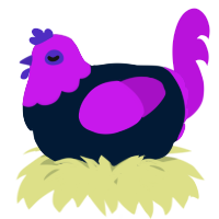 A tumblr and amethyst chicken with a head pattern