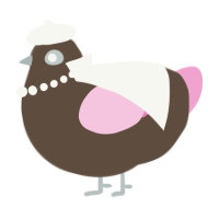 A bark and pink chicken