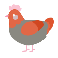 A ash and vermilion chicken with a head pattern