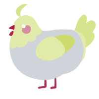 A mist and lemon chicken with a head pattern
