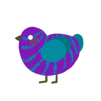 Alilal, a violet and sea chicken with a bar pattern