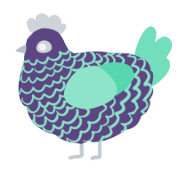 A overcast and mint chicken with a lace pattern