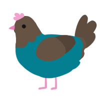 A sea and bark chicken with a head pattern