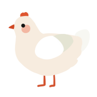 A cream and white chicken