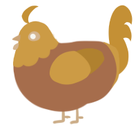 A brown and gold chicken with a head pattern