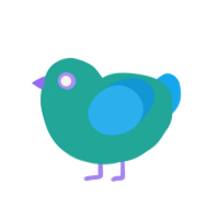 Refreshment, a turquoise and sky chicken