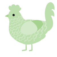 A gluppy chicken with a lace pattern