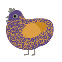A overcast and orange chicken with a double-lace pattern