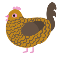 A ochre and bark chicken with a lace pattern