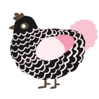 A sable and rose chicken with a lace pattern