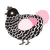A sable and rose chicken with a lace pattern