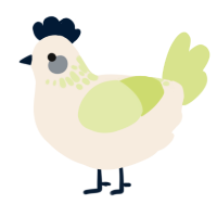 A cream and lemon chicken with a neck-speckle pattern
