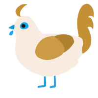 A cream and gold chicken
