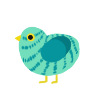 (unnamed), a mint and teal chicken with a bar pattern