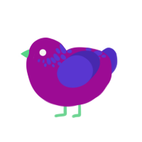 Star, a plum and indigo chicken with a neck-speckle pattern