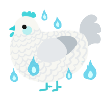 A white and mist chicken with a lace pattern