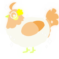 A white and beige chicken with a head pattern
