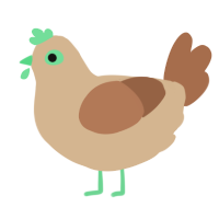 A beige and brown chicken
