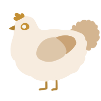 A cream and beige chicken