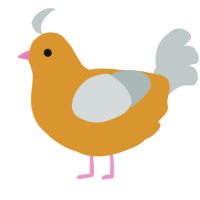 A orange and silver chicken