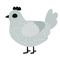 A silver chicken with a double-lace pattern