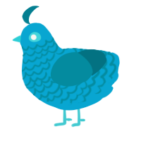 A cerulean and sea chicken with a lace pattern