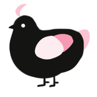 A black and rose chicken