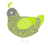 A ash and lime chicken with a double-lace pattern