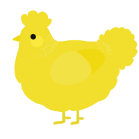 A yellow chicken with a neck-band pattern