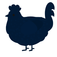 A tumblr chicken with a speckle pattern