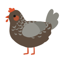 A bark and ash chicken with a half-lace pattern