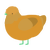 A orange and gold chicken with a head pattern