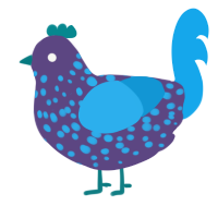 A overcast and sky chicken with a speckle pattern