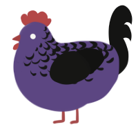 A overcast and black chicken with a half-lace pattern