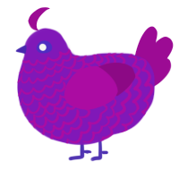 A violet and plum chicken with a lace pattern