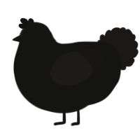 A black and sable chicken