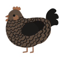 A bark and sable chicken with a lace pattern