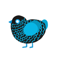 Sky Berry, a sable and cerulean chicken with a lace pattern