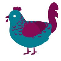 A sea and wine chicken with a half-lace pattern